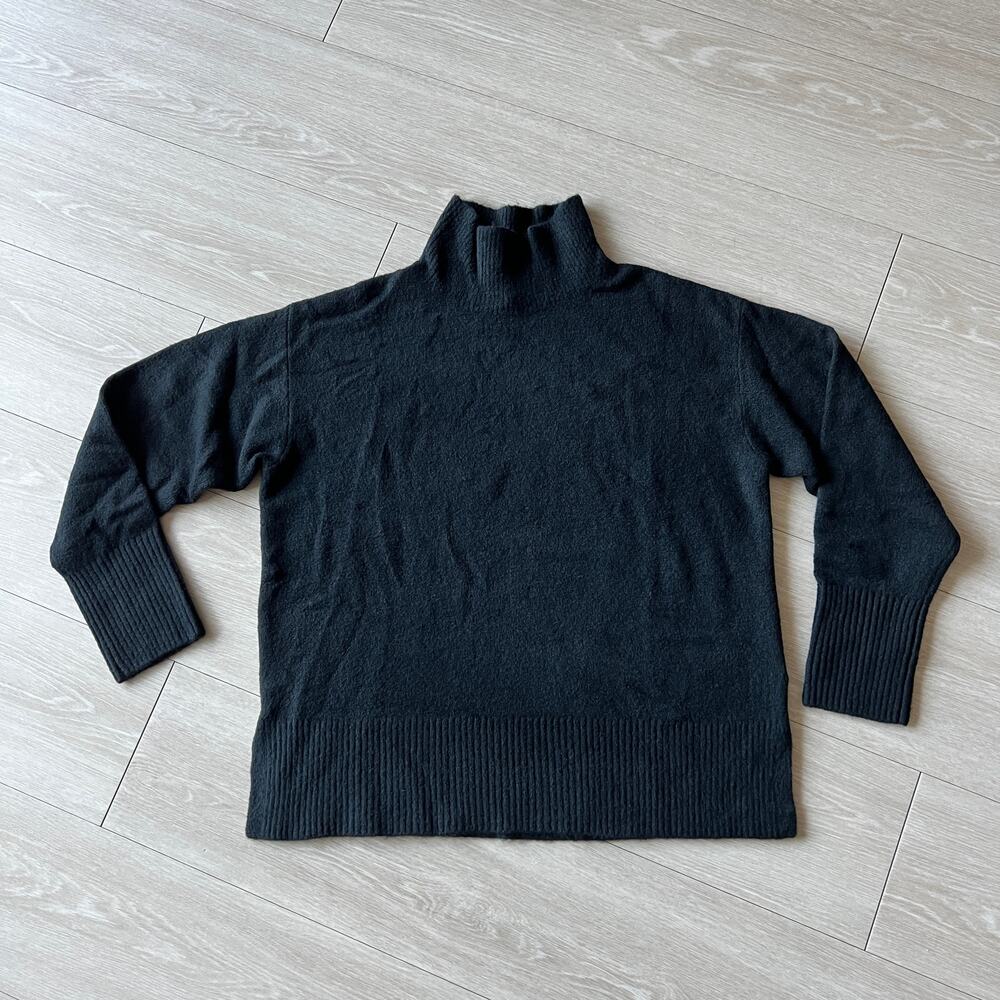 J Crew Factory Extrasoft Mock Neck Sweater Small Black